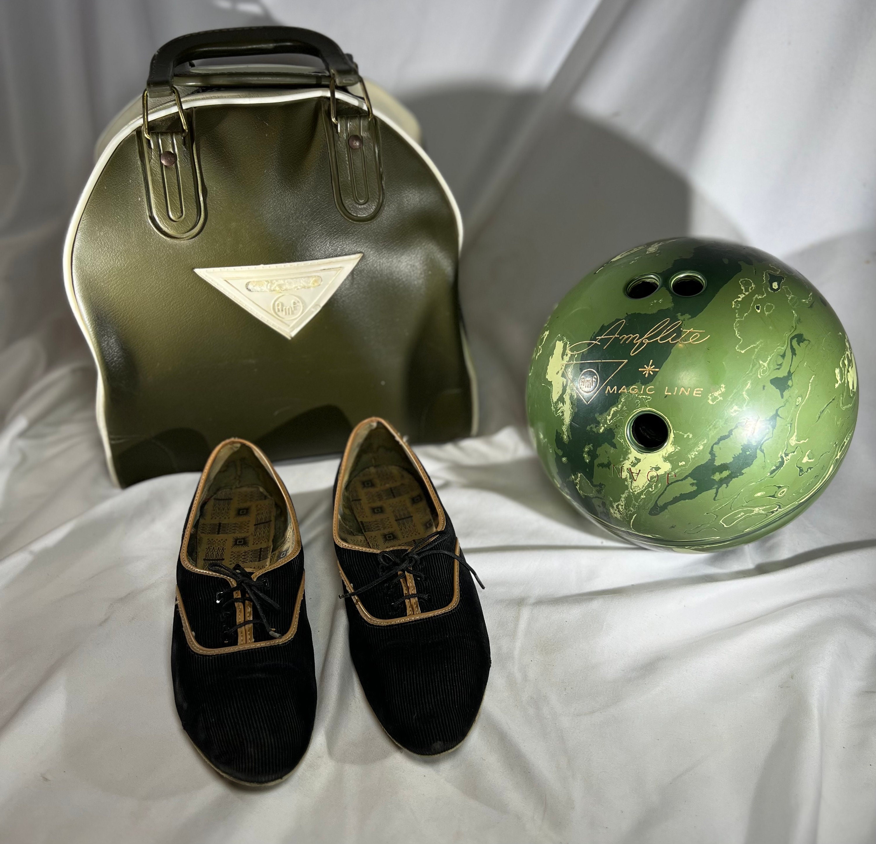 Vintage Bowling Ball Bag and Shoes Amflight AMF 