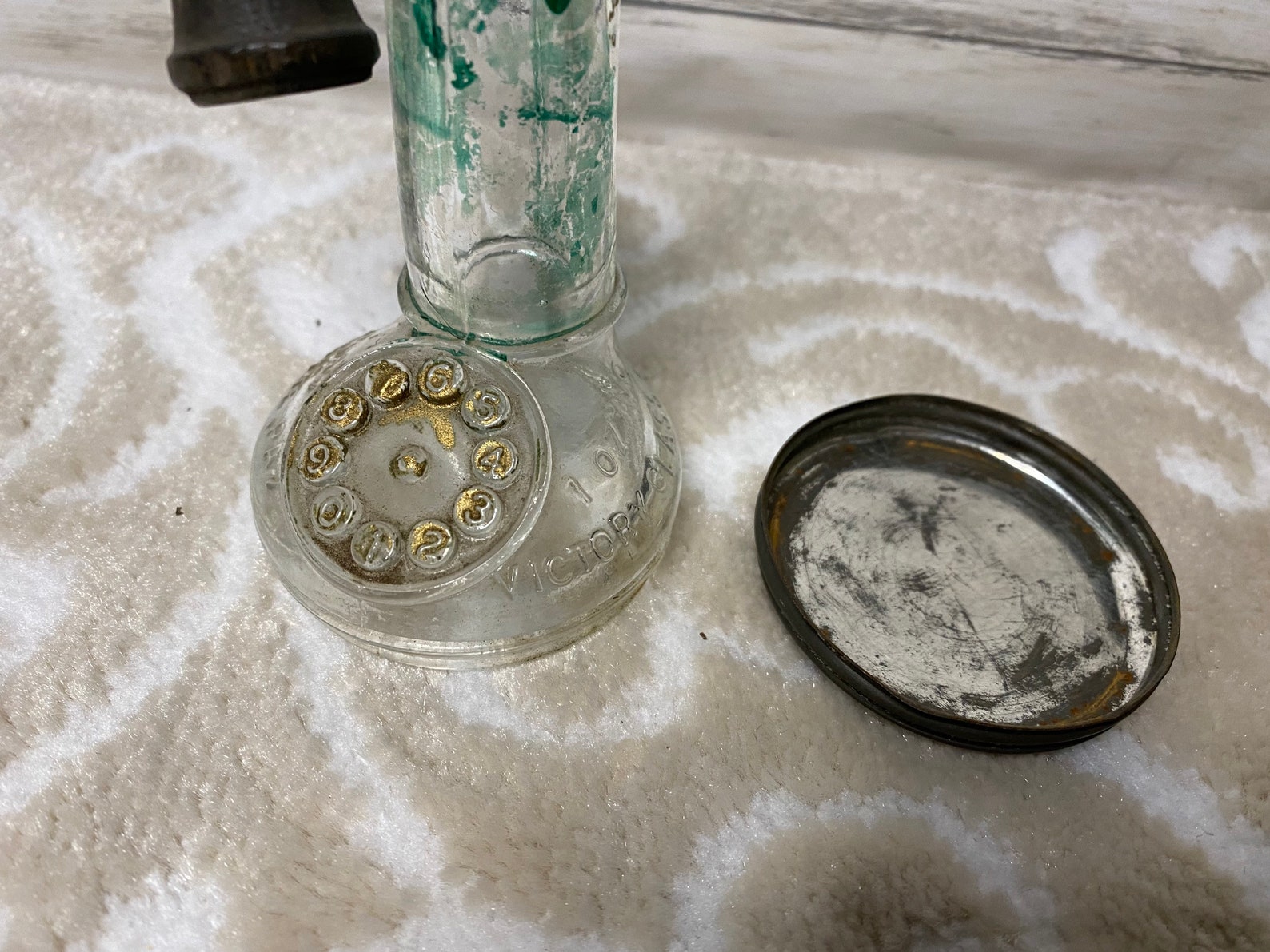 Antique Glass Candy Telephone Container Victory Glass Scarce Etsy