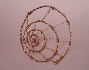 Copper wire shell spiral basket with narrow edge