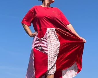 Pretty Me Dress Comfy Style Bust 49 Unique Modern Funky Soft L to Plus-Size Wearable Art Boho Upcycled Reconstructed Fashion