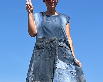 plus size distressed denim dress EOYWHK Plus Size Denim Dress for Women Long Shirts Maxi Dress Loose Fit Flowy Distressed Jean Dresses,M-5XL