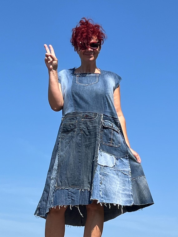 white christmas dresses MARY Denim Shirt Dress in Distressed Vintage Wash – Christina's Luxuries main image 0