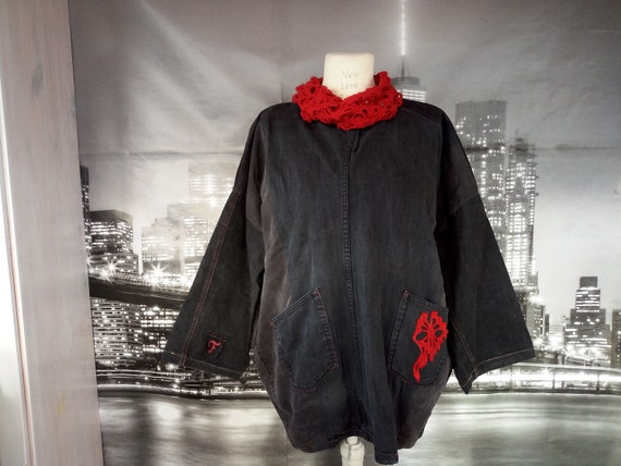 denim poncho jacket