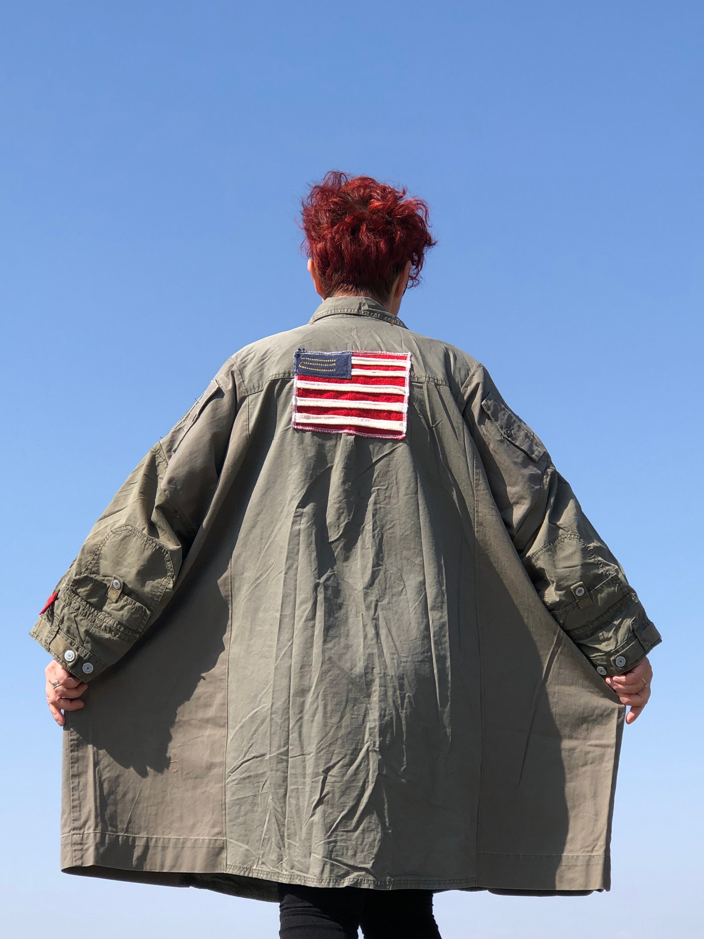 Plus size army shop green jacket