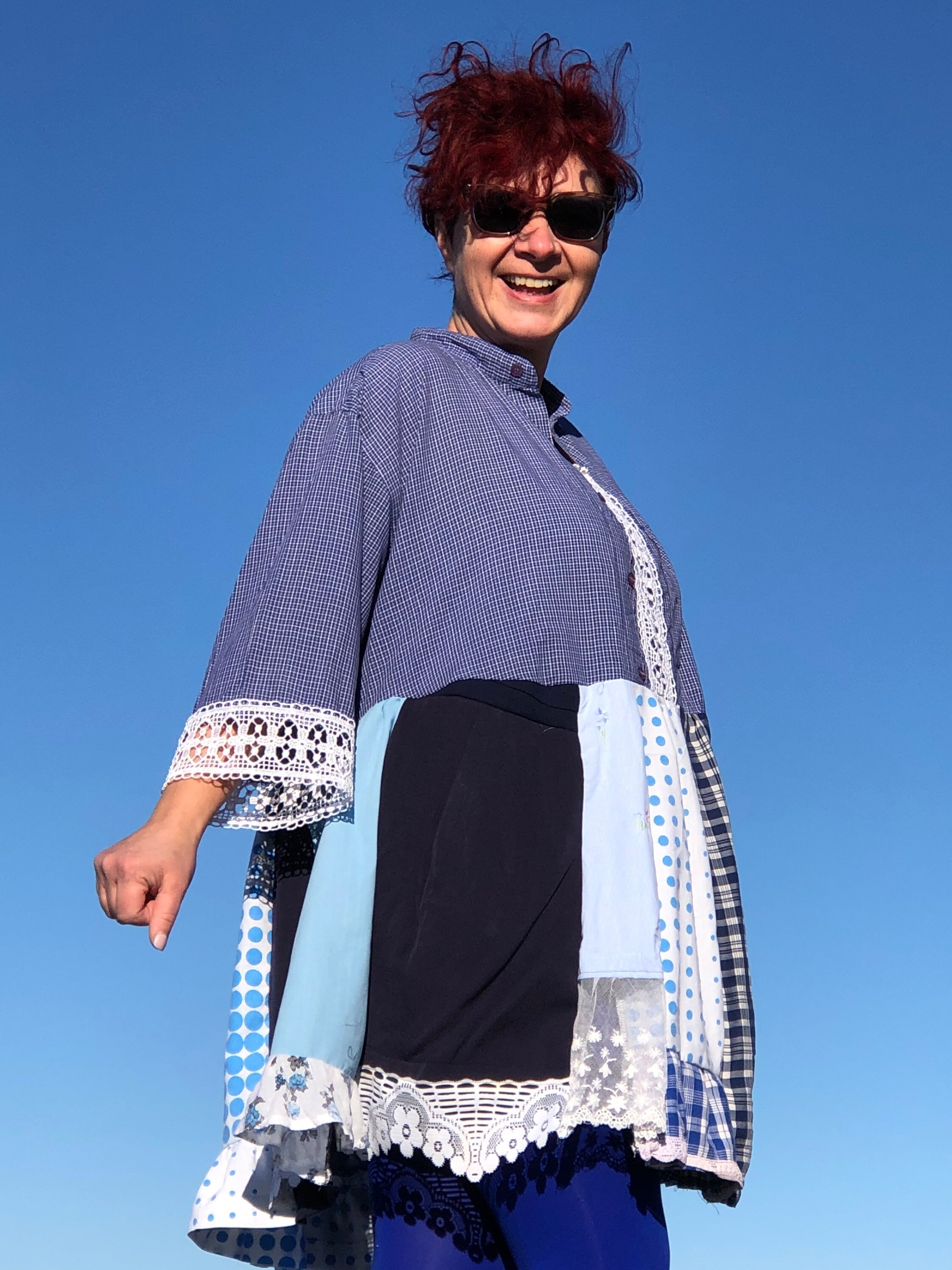 Feel the Ocean Plus Size Blue White Spring Top Unique Handmade - Etsy