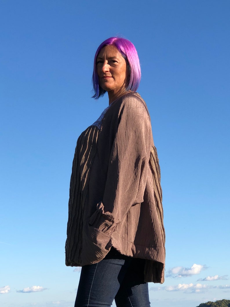 brown plus size tunic