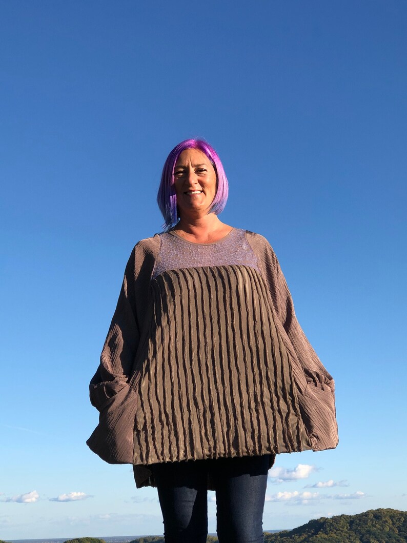 brown plus size tunic