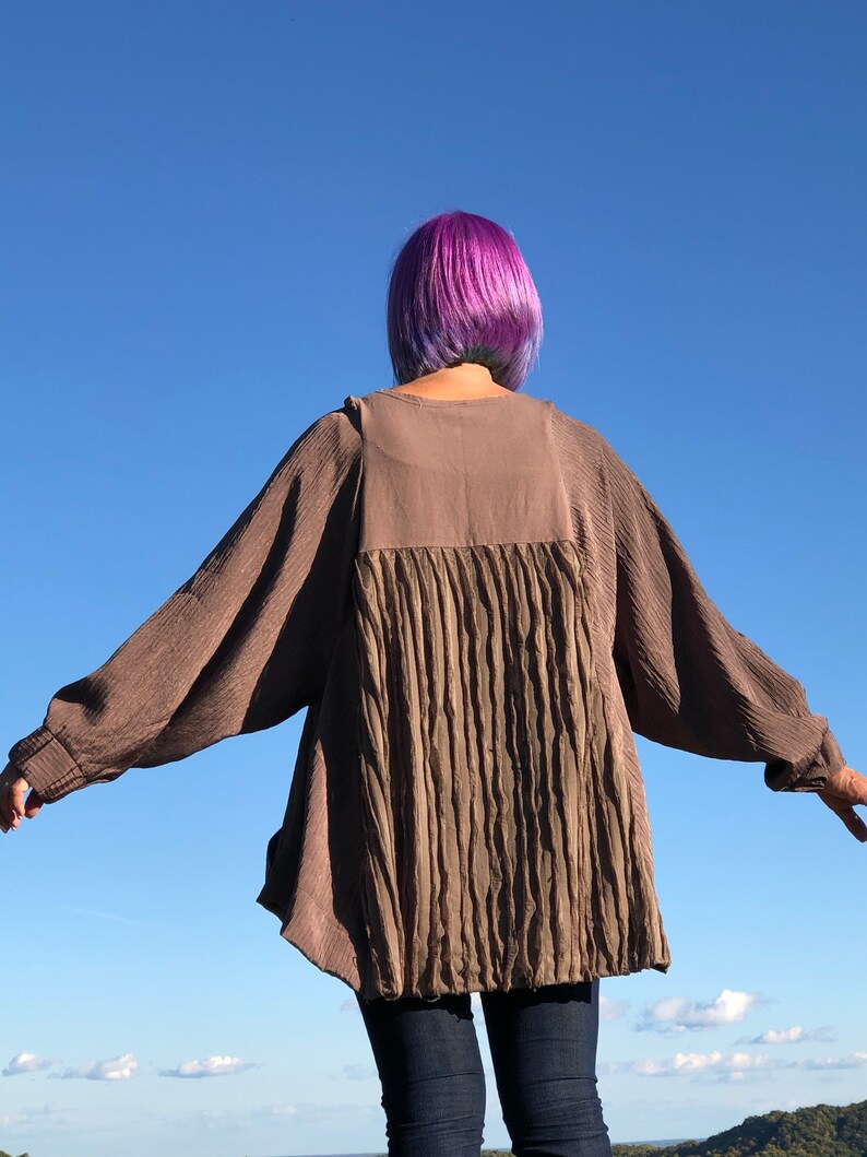 brown plus size tunic