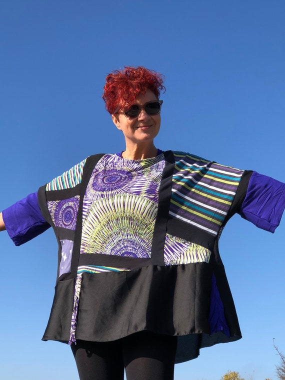 Stary Night Purple/blue/black Dress XL Plus-size Tunic Handmade Unique Abstract Pattern Green Dress for Women Upcycled Patchwork Comfy - Etsy Stary Night Purple/blue/black Dress XL Plus-size Tunic Handmade Unique Abstract Pattern Green Dress for Women Upcycled Patchwork Comfy - Etsy