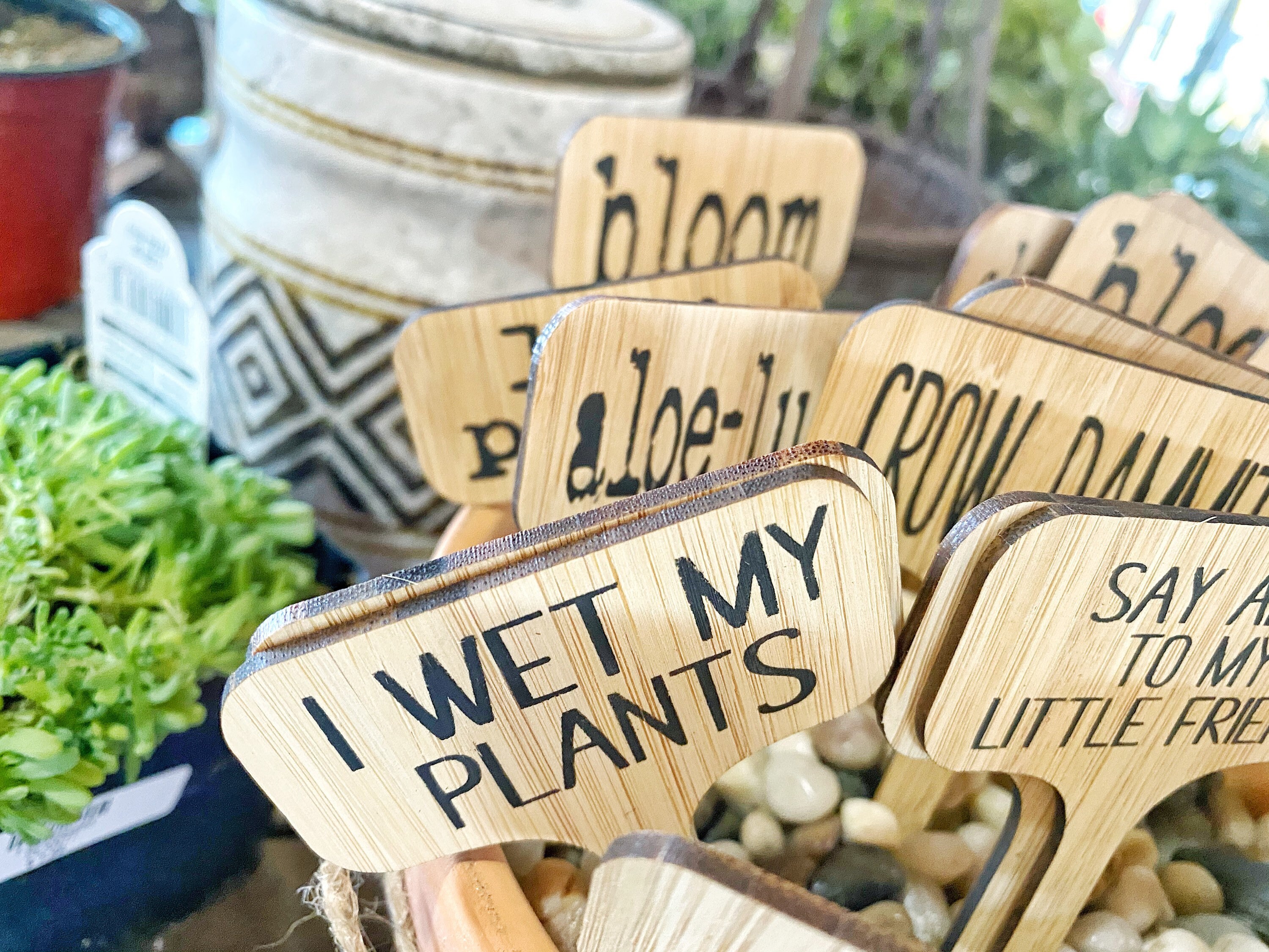 Plant markers plant sticks plant mom gifts plant humor Etsy