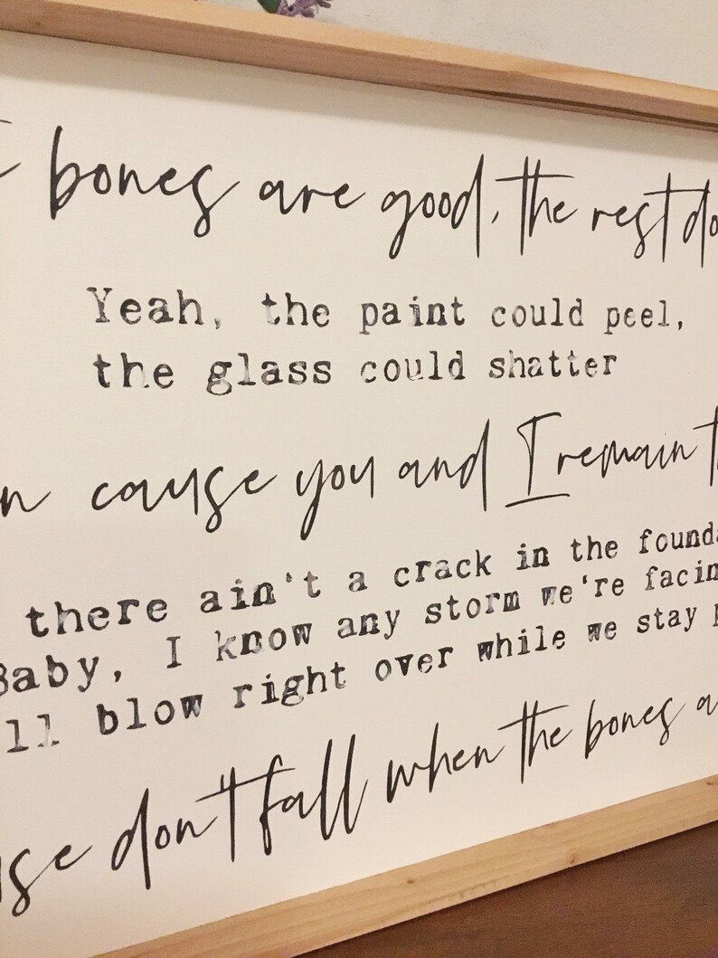 When the bones are good song lyric signs bedroom wood sign | Etsy