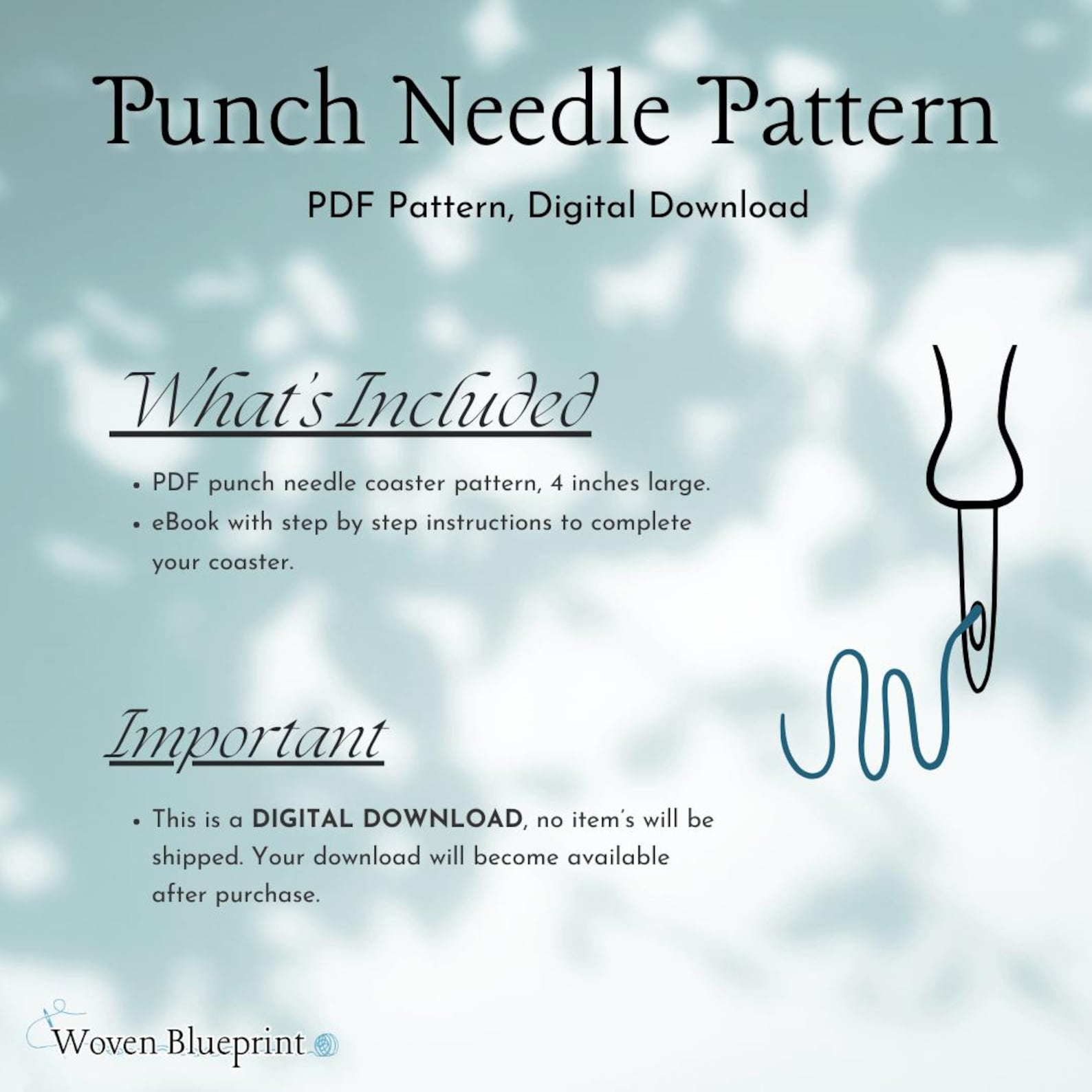 Blue Cow Pink Cute Animal Mug Rug, Cow Punch Needle Pattern, PDF ...