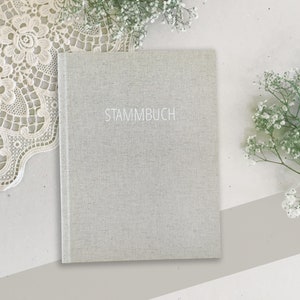 Family book linen | A5 | white font simple | hidden book screws