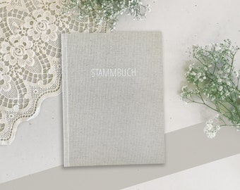 Family book linen | A5 | white writing plain | hidden book screws