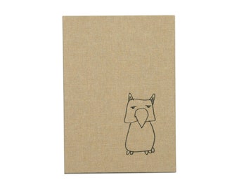 Mini Leporello with owl, greeting card or photo album