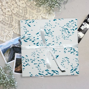 Leporello | Photo album | Baptism album | Baby album | Fabric fish petrol