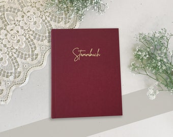 Linen Family Book | A5 | Rust Red and Gold | Hidden Binding Screws