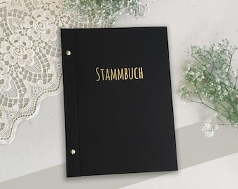 Stammbuch | A4 | Gold - Schwarz