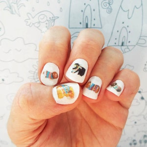 Guinea Pig nail transfers - 24 Guinea pig nail art stickers -   Guinea pig  illustrations decals - Gift for her