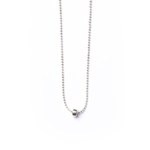 Mila silver necklace, a silver pearl image 2