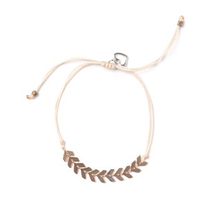 Leaf bracelet naturel / blush pink