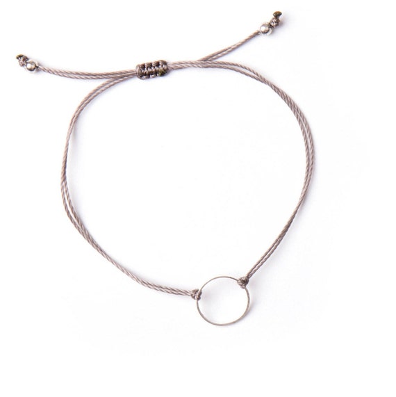 Delicate silver ring bracelet