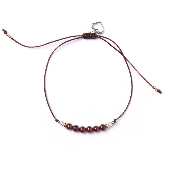 Selena Bracelet semi-precious stones on nylon thread handmade in Montreal