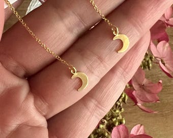Delicate new moon earrings
