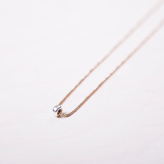 Delicate ball chain "mila" necklace, real silver ring pendant, handmade in Montreal, Canada