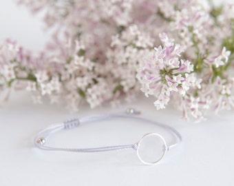 Lilac delicate ring bracelet
