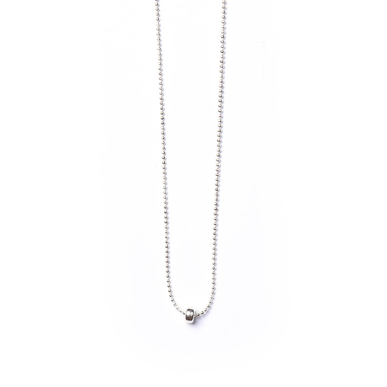 Mila silver necklace, a silver pearl image 2