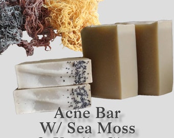 Acne Bar with Sea Moss, Kaolin Clay and Tea Tree net wt. 4.5oz