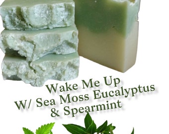 Wake Me Up! With Sea Moss,  Eucalyptus and Spearmint. Net wt. 4.5oz.