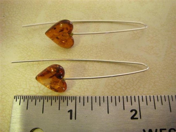 Amber Heart Earrings - image 3