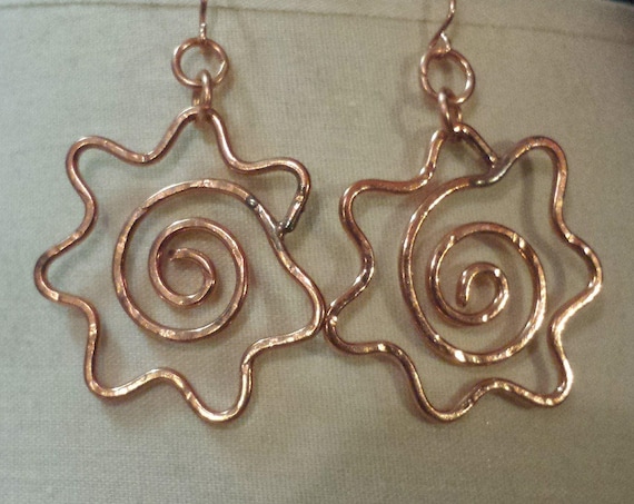 Copper You are my Sunshine Earrings
