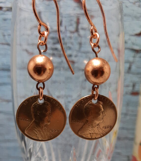 1939 US Wheat Penny Earrings Mom's Birthday