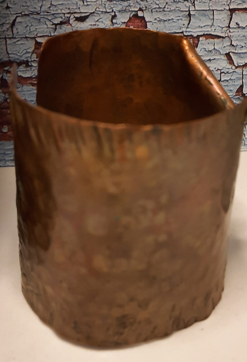 Torn Copper Cuff Brutalist Cuff Bracelet Fire painted Copper