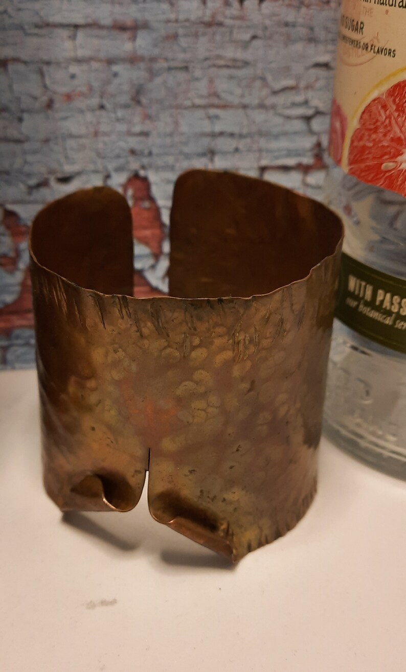 Torn Copper Cuff Brutalist Cuff Bracelet Fire painted Copper