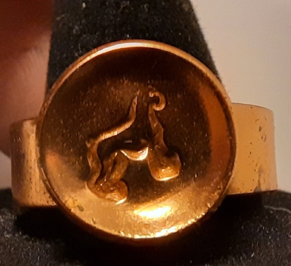 Boxer Dog Copper Ring Size 8 1/2