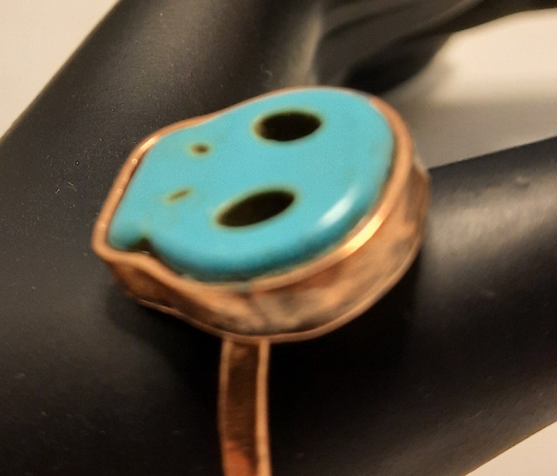 Turquoise Skull Ring in Copper Size 12 1/2 Etsy