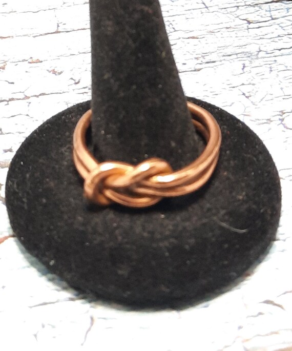 Copper Love Knot Ring US Size 10 1/4