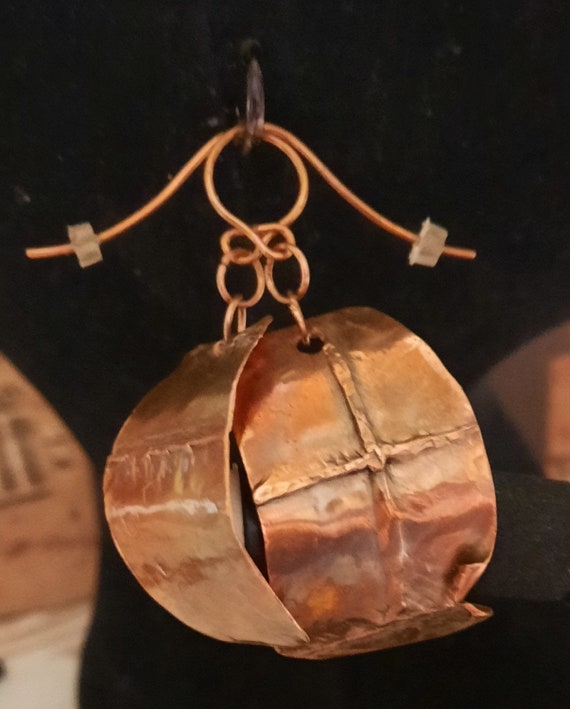 Distressed and Torn Copper Earrings