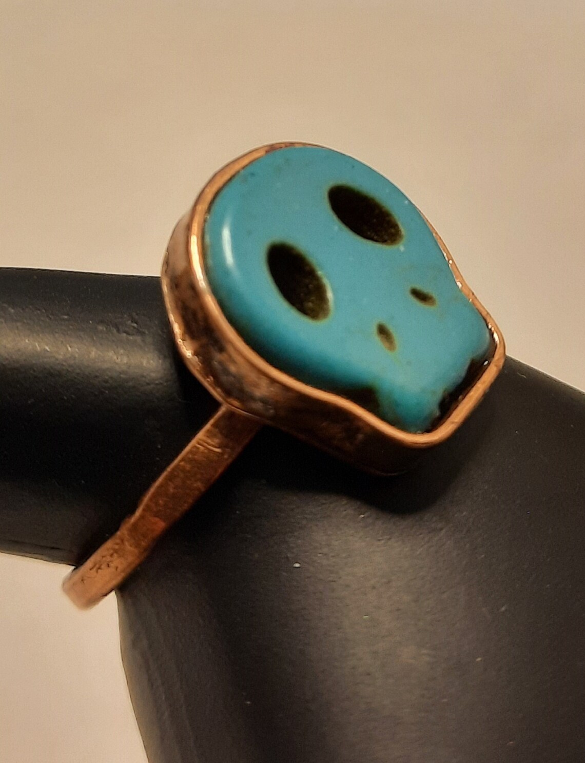 Turquoise Skull Ring in Copper Size 12 1/2 Etsy