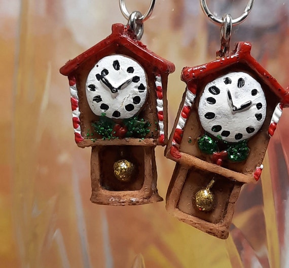 Sugar Plums Christmas Clock Earrings - totally adorable!