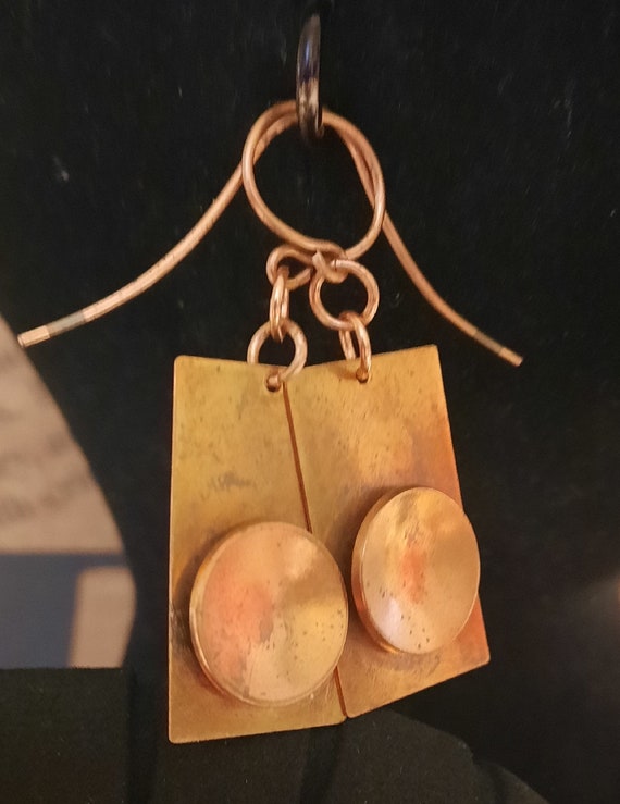 Simple Abstract Copper Earrings
