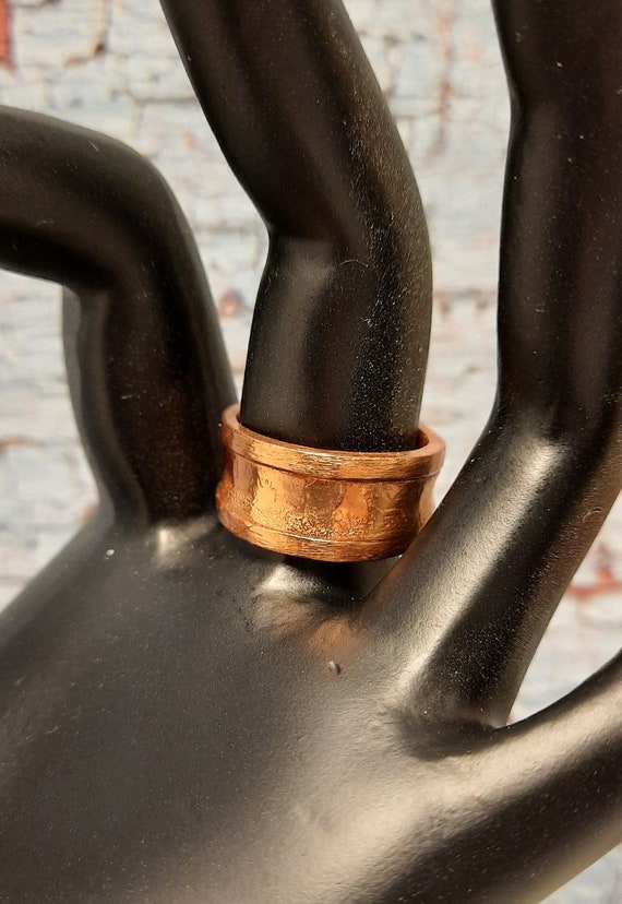 Rustic Forged Copper Wedding Band size 5 3/4 US