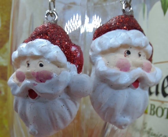 Santa Face Earrings - Sugar Plums Christmas Earrings