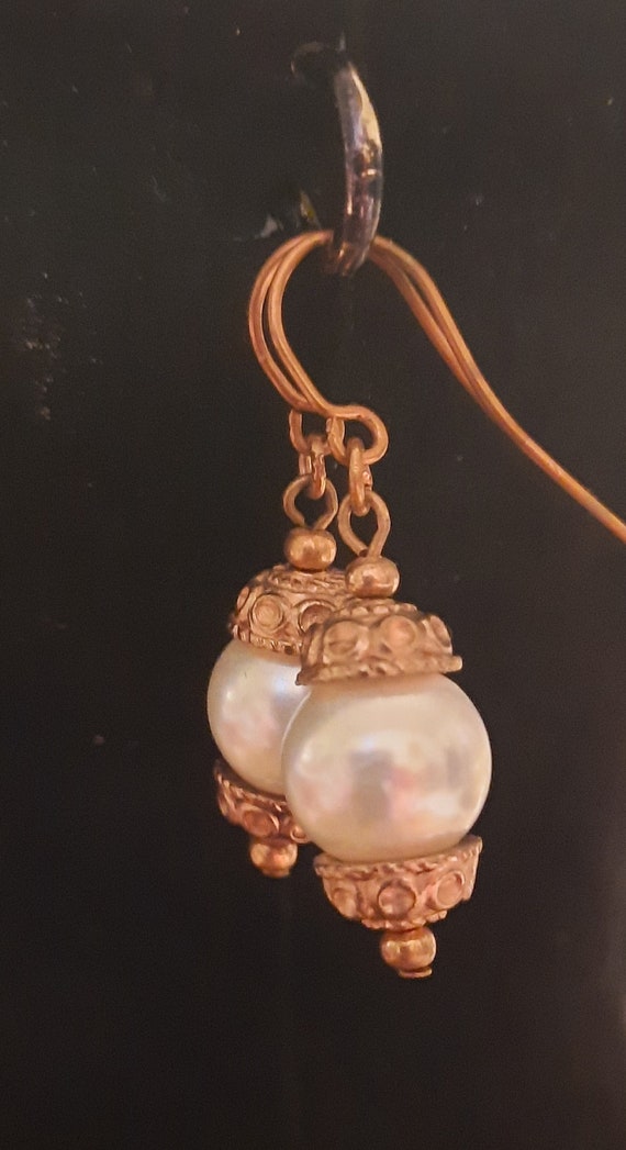 Copper and Pearl Earrings