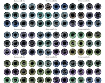 Ojos para muñecas Blythe: Azul oscuro, 14 mm, archivo JPG imprimible para manualidades.