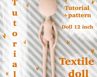 Patrón de costura en PDF para muñeca de 12 pulgadas.